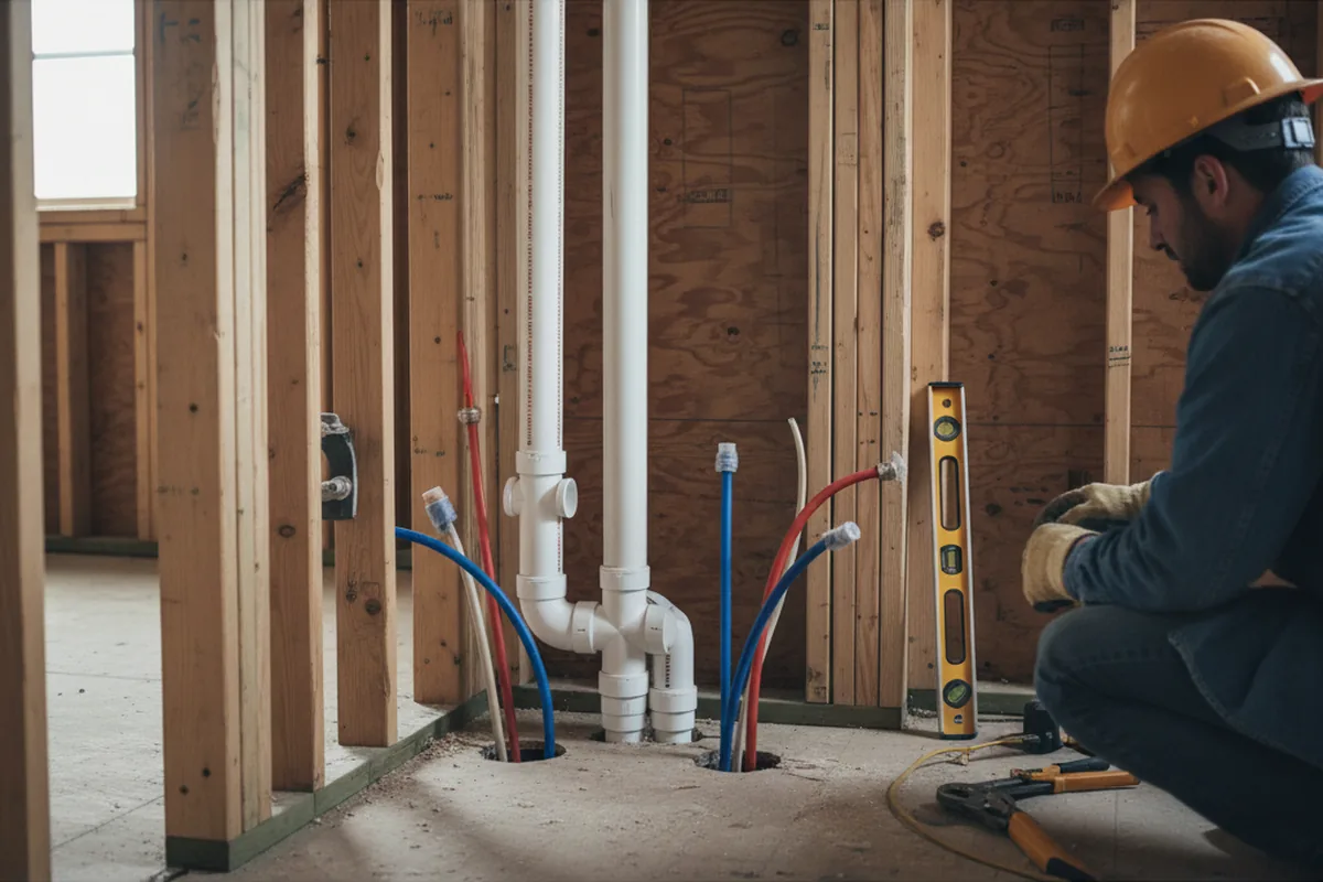 Drain and supply rough-in during Toilet Repair and Installation in Earlville